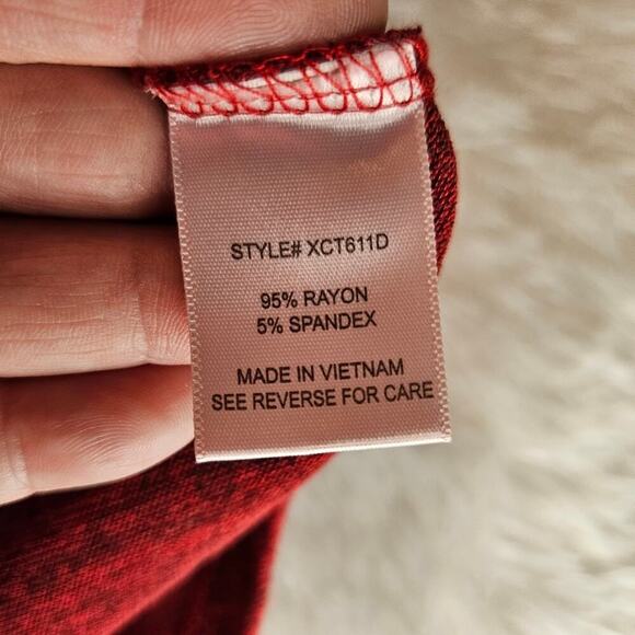 2/$30 Always Indigo Red and Black Heathered Sweater Knit Top Size 3X - Picture 6 of 9